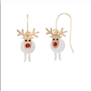 Jewelry - Two Tone Reindeer Nickel Free Drop Earrings Jewelry - Two Tone Reindeer Nickel Free Drop Earrings